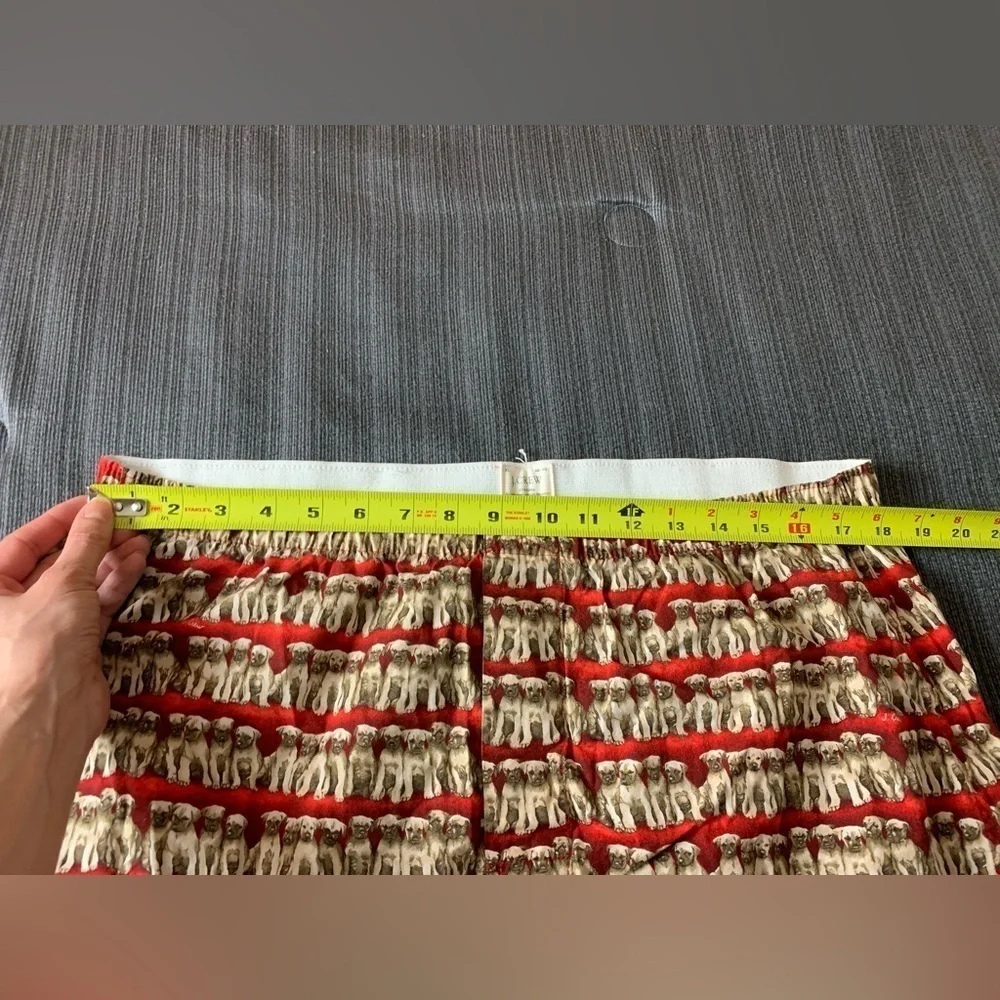 J.Crew Puppy Dogs Print Labrador Boxers Brief Briefs Shorts Red Beige Size 40-42